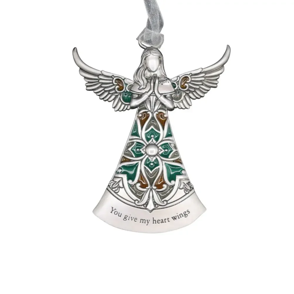 Ganz You Give My Heart Wings Guardian Angel Ornament Metal 3.5 in